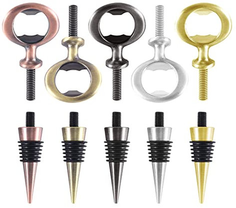 Acbmveen 10 Pcs Metal Bottle Opener & Wine Stopper Blank Stainless Steel Flat Bottle Opener Inserts Kit Beer Opener Hardware