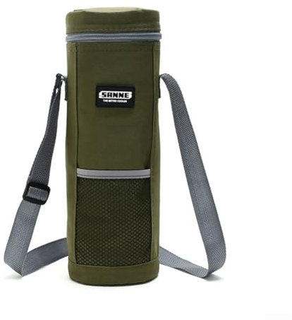 Bolsa térmica aislada para botellas de agua, mantiene las bebidas frías o calientes (2 L, verde)