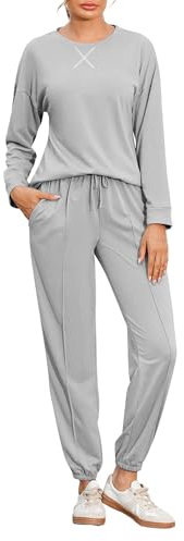 Demegimi Donna Completi Sportivi Tute Donna Autunno Inverno 2 Pezzi Pantaloni Vita Alta Sportwear per Yoga Jogging Fitness