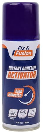 FIX & FUSION Activateur Spray (100 ml) | Accélérateur Séchage pour Colle Cyanoacrylate (CA) Super Glue | Bois, Plastique, Caoutchouc, Granit & Bricolage | Adhérence Renforcée, Séchage Rapide (1 Pack)