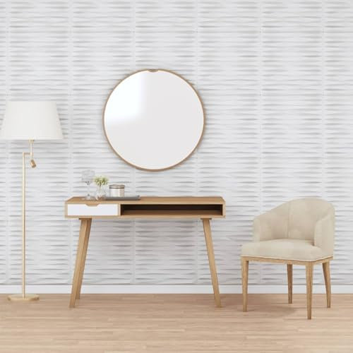 Iiaky Wandpaneele 48 STK. Weiß 50x50 cm Wall Panel Wandpanele Wand Deko Wandverkleidung Wandpaneel EPS 12 m² Stein