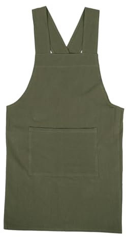 BELLIFFY Apron with Cross Back Design and Multiple Pockets Adjustable Artist Smock for Men and Women for and Painting Tasks