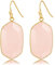 LILIE&WHITE Orecchini Pendenti in Pietra Naturale Rosa, Eleganti, Anallergici, Resistenti al Colore, Regalo per Ogni Occasione