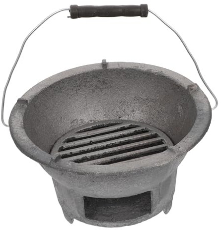COLLBATH Outdoor Grill Outdoor BBQ Stove Teppanyaki Griller Coal Pots for Cooking Portable Fire Pit Mini Camping Stove Charcoal Camping Supplies Mini Korean Grill Silver