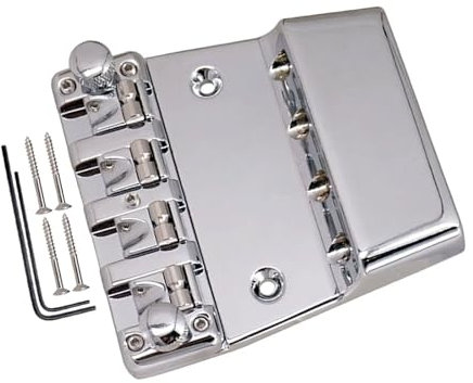 Puente para bajo eléctrico de 4 cuerdas, cola dura, fijo, para bajo, puente de rodillo, para pieza de bajo