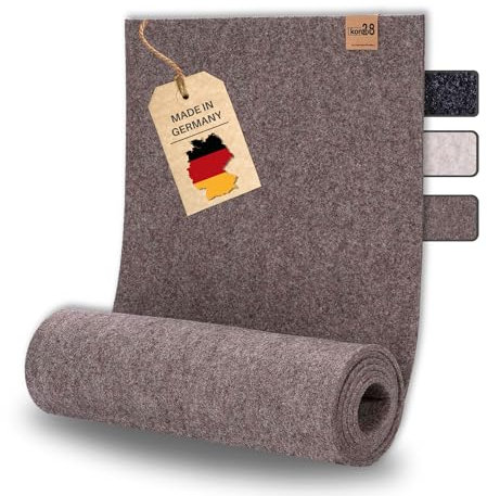 kontor28® - Premium Tischläufer aus Upcycling-PET Filz 100% Made in Germany | 150x30 cm Waschbar, Kratz- und Hitzebeständig | Naturmeliert für Indoor & Outdoor
