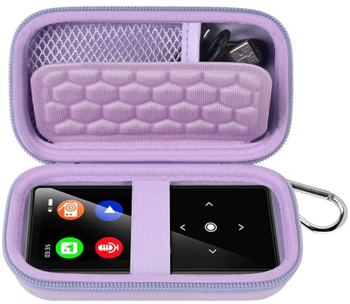 MP3 & MP4 Player Case for AiMoonsa/for ZOOAOXO/for MAJORITY/for MYMAHDI/for Phinistec/Music Players Bluetooth. MP3 Player for Kids Holder Box Fit for Earbuds, USB Cable and More (Purple)