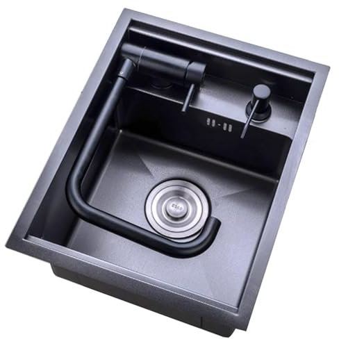 XDCXYD Fregadero Plegable Con Tapa - Multifuncional de Acero Inoxidable 304, Oculto Especial para Caravanas Pequeñas Y Medianas, Tanque Individual (30 * 45cm)