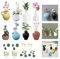 COWANIEE 16 Pcs Mini Fridge Magnet Vases Set, Cute Plant 3D Ceramic Flower Mini Vase Magnets
