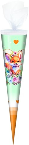Schultüte / Zuckertüte / 70cm / rund / Fuchs