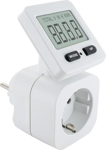 SCHWAIGER STEM1080 Energiekostenmessgerät Einspeise-Messgerät Haushaltsstecker Messung 180° drehbares Display Strommessung