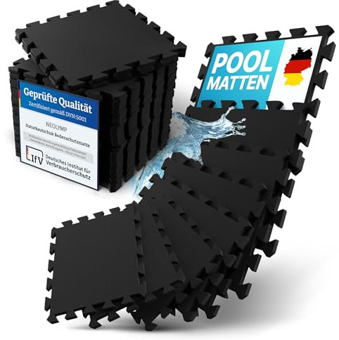 NEOLYMP Pool Unterlage Outdoor zuschneidbar aus Vollgummi - Whirlpool Unterlegmatte rutschfest und langlebig - Poolmatten Schutzboden - Bodenschutzmatte Pool für Planschbecken