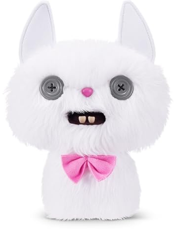 Fuggler Alley Cats 22 cm Plüschtier (Cheezee) Weiß von ZURU – Funny Ugly Monster Kuscheltier mit menschenähnlichen Zähnen, Sammelobjekt für Kinder, Twens, Erwachsene & Katzenliebhaber