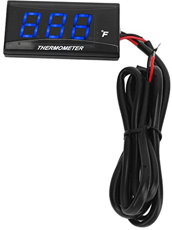 HUIOP Ultra Thin Motorcycle LCD Water Temperature, ABS Housing Temperature Meter for Modification, Suitable for Outdoor Riding (Blue)