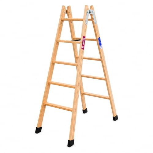 Escalera Tijera Doble Acceso Madera TM-DA 5x2