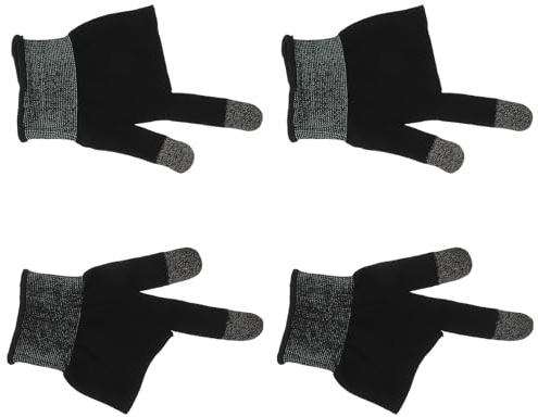 HOMOCONO 2 Pair Two-finger Game Gloves with Carbon Fiber Material, Sweat Resistant and Thin Design, for Touchscreen Gaming, Featuring Heating Yarn and Spandex for Long-lasting Dryness