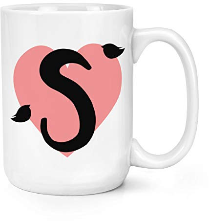Letter S Heart Alphabet 15oz Large Mug Cup
