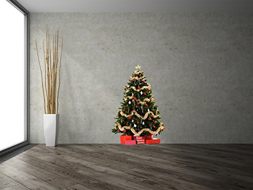 Oedim Vinilo Decorativo Pared Arbol | Arbol Navidad Regalos | Decoración Habitaciones | Vinilos Habitaciones | Vinilos Habitaciones | 90x125cm | Adhesivo Resistente y de Facil Aplicación |