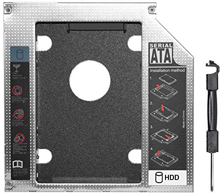 EHZ-SHOP 9.5 mm Hard Drive Caddy Tray 2.5 inch Universal SATA to SATA 2nd SSD HDD Hard Drive Caddy Tray Enclosures for laptop with 9.5mm Optical Drive slot