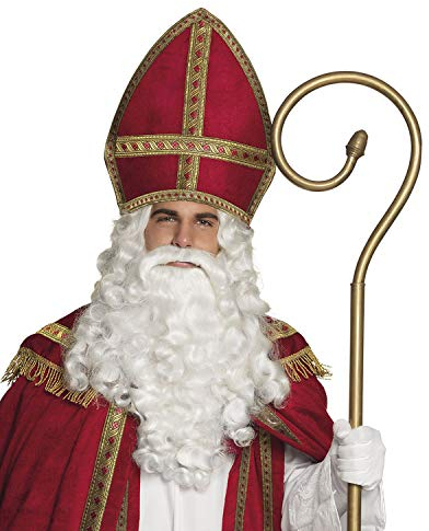 Boland 56841 - Mitra Sankt Nikolaus, Rot-Gold, Größe circa 35 x 33 cm, Hut, Mütze, St. Martin, Weihnachten, Advent, Kostüm, Karneval, Mottoparty