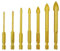 Mengshen Juego de Brocas para Vidrio y Azulejos 3-12mm 7PCS, Carburo de Tungsteno Recubierto Titanio Herramienta Perforación Cerámica hormigón Mango Hexagonal para Vidrio Azulejos Cerámica y Espejos