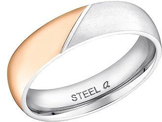 Amor Ring Edelstahl Unisex Damen Herren Ringe, Bicolor, Kommt in Schmuck Geschenk Box, 9621965