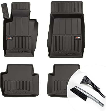 moto-MOLTICO 3D Gummimatten Auto, 4-teiliges Set, Allwetter Gummi Fußmatten, Antirutsch & Wasserfest Autoteppiche - passend für BMW 3er E46 1998-2005