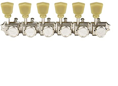 Fame 371KSK Locking Tuners 6L Chrome, Stimm-Mechaniken für E-/Westerngitarre, Backlocking-Funktion, 1:14 Übersetzungsverhältnis, Passend für 6-in-Line Kopfplatten, 8.3 mm Bohrungen, 2-fach