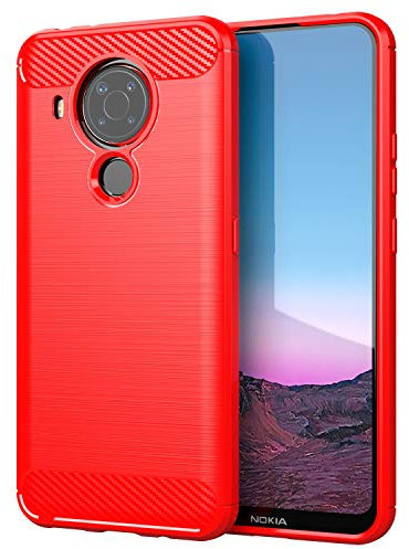 TingYR Hülle für Nokia 5.4, Ultra Thin Silikon hülle Abdeckung Telefon Case Stoßfest Case Schutzhülle, Handyhülle für Nokia 5.4 Smartphone.(Rot)