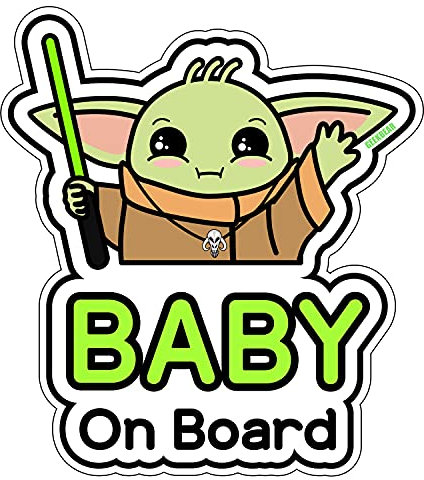 GEEKBEAR Baby an Bord Aufkleber für Autos (03. Yoda Boy)