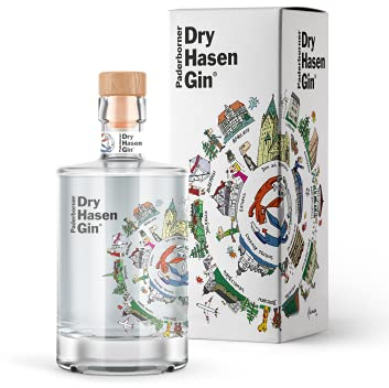 Dry Hasen Gin by Herman Reichold | mit hochwertiger Geschenkverpackung | 500ml Einzelflasche | 42% Vol. | Handcrafted Gin | für Paderborn Liebhaber & Fans