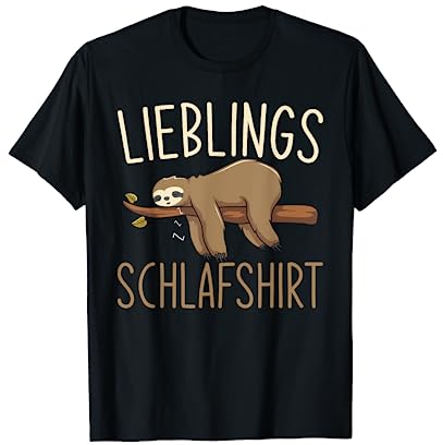Faulenzer Tier Nachthemd Schlafshirt Pajama Faultier T-Shirt