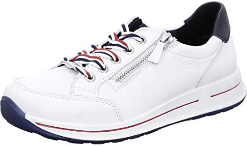 ARA Damen Osaka Low-cut Sneaker, WEISS,BLAU , 40 EU Weit