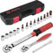 VANPO Drehmomentschlüssel 1/4 Zoll, 5-25 Nm, Fahrrad & Motorrad 17 tlg. Set, ± 3% Fehlergenauigkeit mit Ratschenschlüssel, Verlängerung, Innensechskant, Hex und Torx Bits