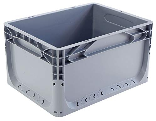 Karton EU Eurobox geschlossen Grau 40 x 30 x 22 cm Transportbox Lagerbox Behälter Lagerkiste Stapelbox Lagerkasten Box Stapelbehälter Aufbewahrungsbox