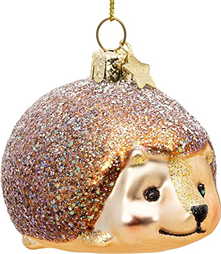 SIKORA Igel besondere Weihnachtskugel Glas Christbaumschmuck Deko Figur Weihnachten Anhänger Ornament - Trend Line - BS531