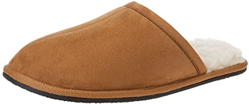 Amazon Essentials Pantofole Comode Uomo, Castagna Micro Scamosciato, 43 EU