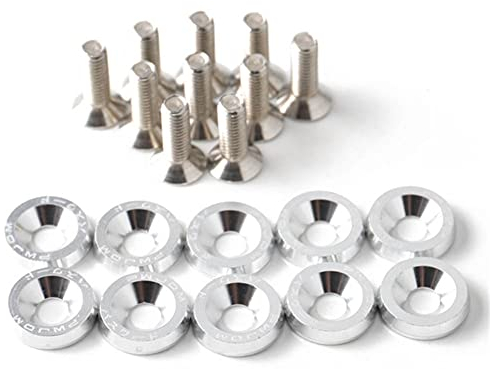 M6 Senkkopf Unterlegscheiben, 10 Stück M6 Schraubendichtungen Aluminium Edelstahl Linsenkopfschrauben Befestigungsschraube Standard Hardware Schraubendichtungen Kotflügel Unterlegscheiben Universal