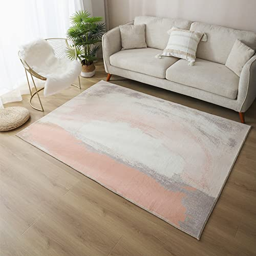auslegware pink Wohnzimmer Salon Rosa Unschärfe Farbverlauf Minimalistisches Schlafzimmer Weicher Anti-Milben-Teppich mädchen teppich kinderzimmer 80X160CM teppich kinderzimmer 2ft 7.5''X5ft 3''