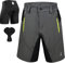 GJDAMFD Gepolsterte Kinder-Fahrradhose mit Polsterung, für Jungen, Teenager, Radfahren, Mountainbike-Shorts, Reißverschlusstaschen, Grau, Größe S