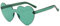 YOJUED Herz Sonnenbrille Randlose Candy Color Herzbrille für Damen Mädchen Love Heart Shape Sunglasses (Grün)