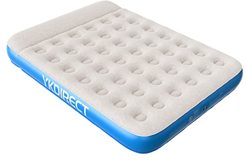 YKDIRECT Camping Doppel Luftbett Camping-Luftmatratze, Luftmatratze für 2 Personen Pillow Top Design - 203x152x22cm