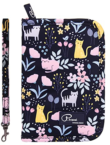 Dizdvizd Reisepass Schutzhülle für Damen, Reisepass Tasche Ausweistasche Dokumententasche Organizer für Reisen - Cat