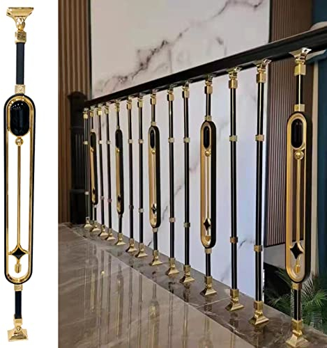 LVLONG Geländer Außen/Innen Treppengeländer Glatte Baluster Innengeländer - Moderne Treppendeck-Veranda-Balustradenspindeln mit Verbinder und Schuhen, 1/2/5/10 Packung