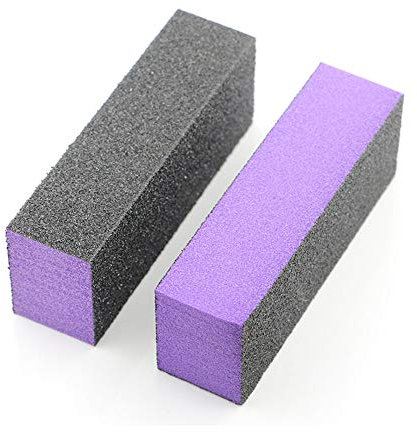Bloque de pulido de lijado de uñas, bloque de lima de uñas de 4 lados, herramienta de manicura profesional para pulir y pulir uñas (morado)