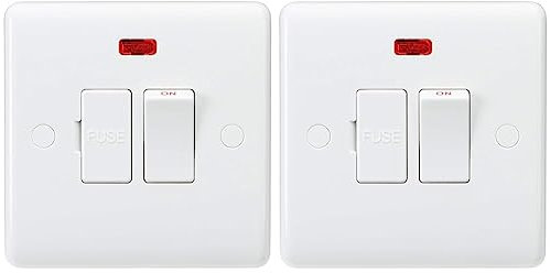 Knightsbridge CU8341 Curved Edge 13A DP Switch, White (Pack of 2)