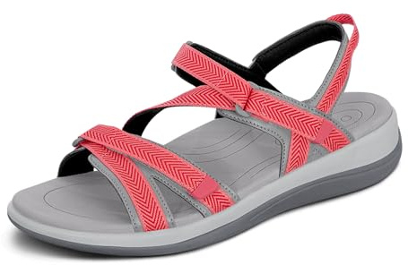 Orthofeet Lake Orthopädische Damen Sandalen | Dreifach Verstellbare Riemen, Wassergeeignet, Fußgewölbestütze Und Ergonomische Dämpfung Für Die Freizeit
