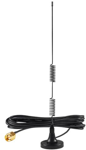 AEDIKO SMA Male Ham Radio Antenna VHF 136-174MHz UHF 400-470MHz 8dBi Gain 50 Ohm Impedance Omni-directional 3m RG174 Cable SMA Male Connector Easy to Install