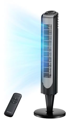 PELONIS 36-Inch Tower Fan for Bedroom – Oscillating Tower Fan with Remote Control – Indoor Quiet Fan with 3 Speeds, 4 Modes and 15-Hour Timer – ETL Certified