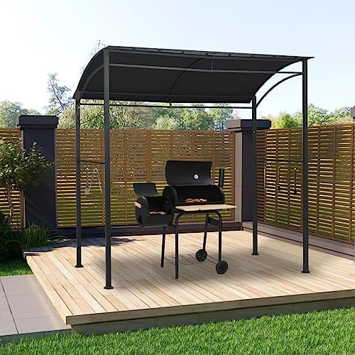 ARKEM Gazebo per Barbecue 215x150x220 cm Antracite in Acciaio,Gazebo Pergola Con Telo Impermeabile Richiudibile E Struttura Rettangolare In Acciaio Inossidabile Ad Alta Densità, Per Arredo Giardino, T